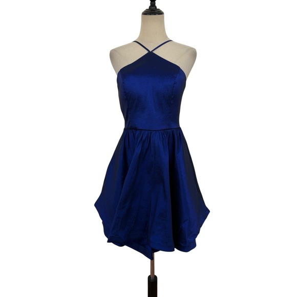 Sequin Hearts Dresses & Skirts - Sequin Hearts Blue Dress Sz 11 Halter  Iridescent Skater Prom Cocktail Hoco